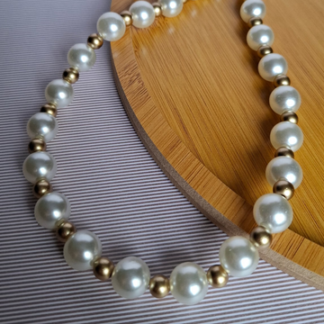Colar Pérolas 40cm Folheado a Ouro 18K - OURO