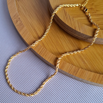 Colar Cordão Baiano 40cm Folheado a Ouro 18K - OURO