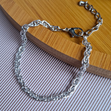 Pulseira Correntaria Mini Elos Folheado a Prata - PRATA