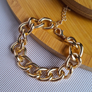Pulseira Correntaria Elos Folheada a Ouro 18k - OURO
