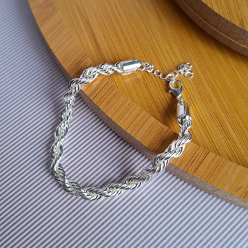 Pulseira Elos Cordão Baiano 6mm Folheado a Prata - PRATA
