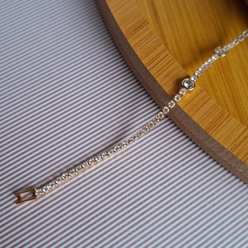 Pulseira com Zircônias e Pontos de Luz Folheado a Ouro 18K - OURO
