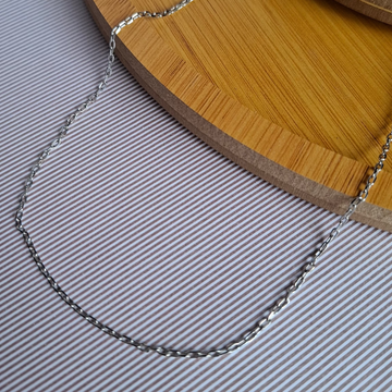 Colar Correntaria Elos Mini 60cm Folheado a Prata - PRATA