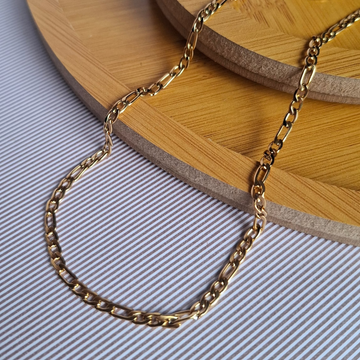 Colar Longo Fígaro UNISSEX 70cm Folheado a Ouro 18K - OURO