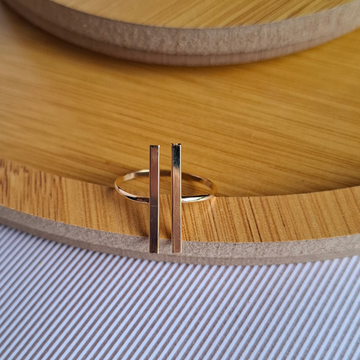 Anel Regulável Palitos Folheado a Ouro 18K - OURO