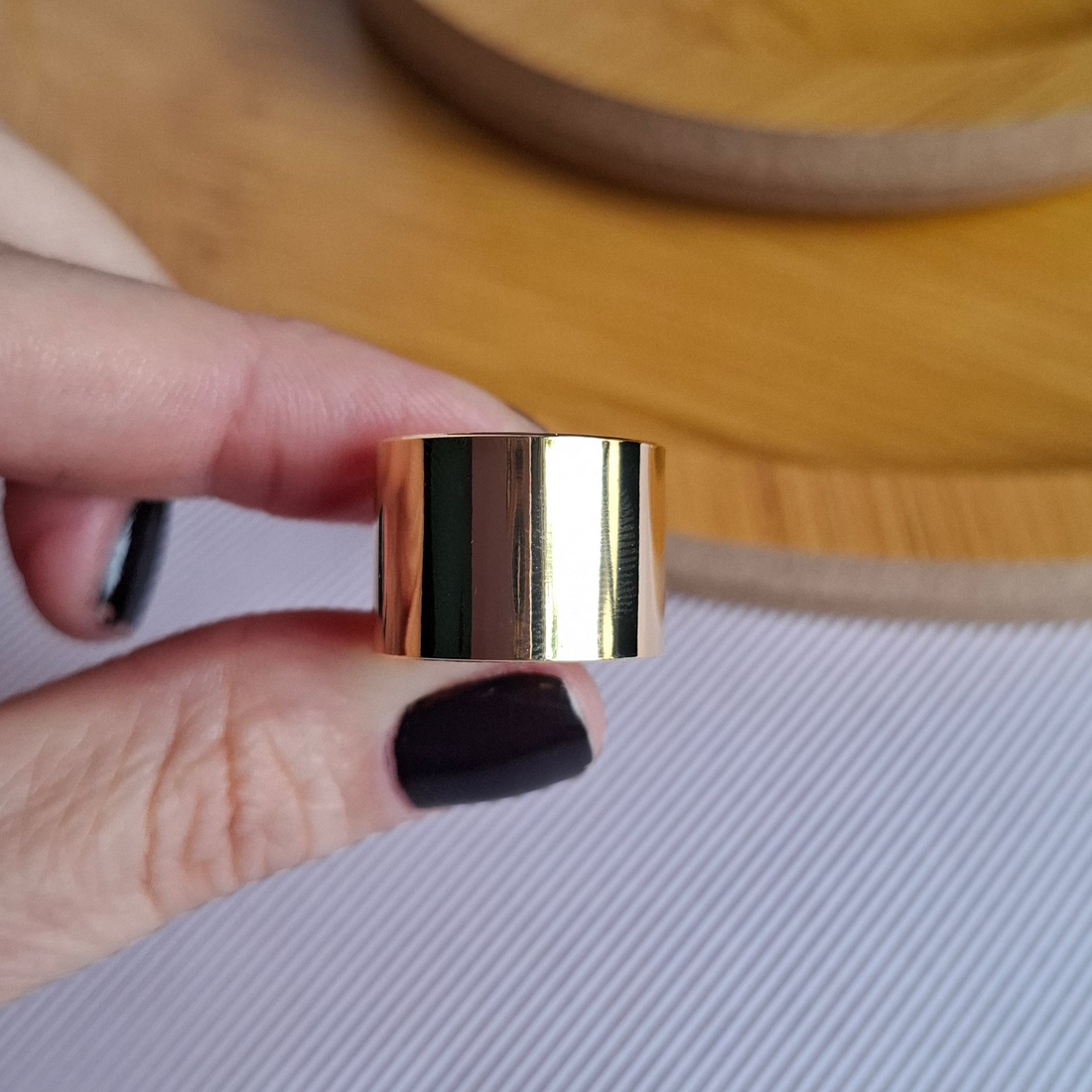 Anel Regulável Chapado Liso Folheado a Ouro 18K - OURO