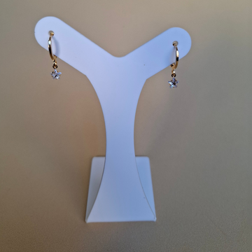 Brinco Argola Click Ponto de Luz Estrela Folheado a Ouro 18K - OURO
