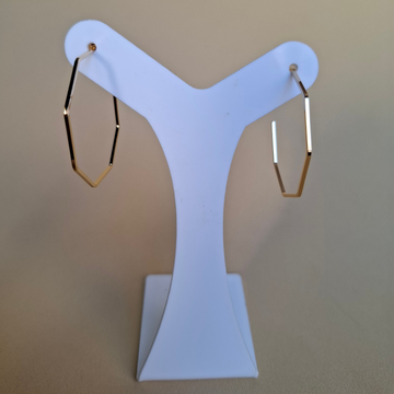 Brinco Argola Heptagonal Folheado a Ouro 18K - OURO