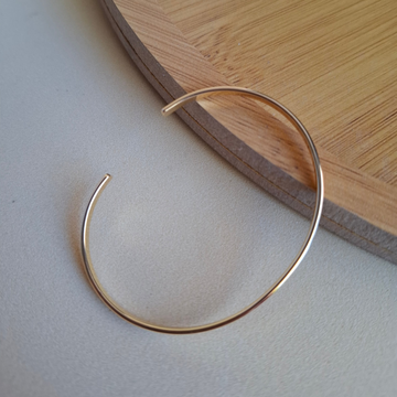 Pulseira Bracelete Liso Folheado a Ouro 18K - OURO