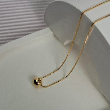 Colar Corrente Bola Lisa 45cm + 5cm Extensor Folheado a Ouro 18K – OURO