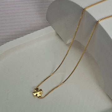 Colar Corrente Trevo 45cm + 5cm Extensor Folheado a Ouro 18K - OURO