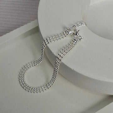 Pulseira 3 Fios Bolinha Folheado a Prata – PRATA