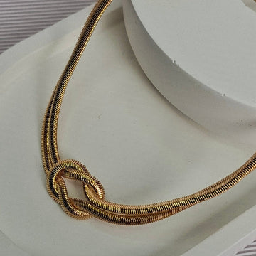 Colar Veneziana Nó 3mm 35cm + 5cm Extensor Folheado a Ouro 18K - OURO