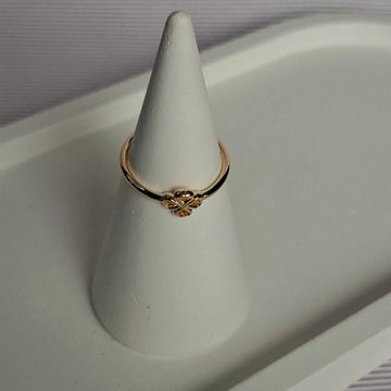 Anel Regulável Trevo 6mm Folheado a Ouro 18K - OURO