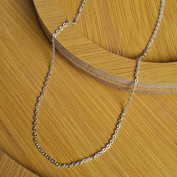 Colar Cadeadinho 45MM+ 5CM extensor Folheado a Prata - PRATA