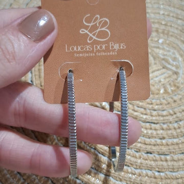 Brinco Argola Engrenagem 45MM Banho DIAMANTE