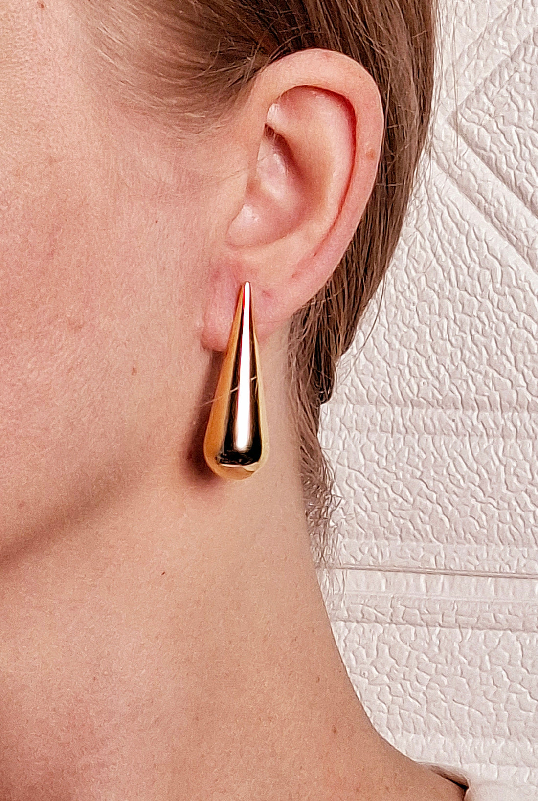 Brinco Gota Longa Folheado a Ouro 18K - OURO