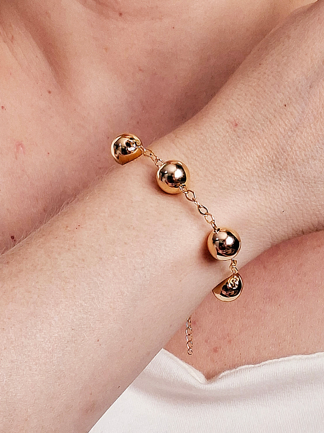 Pulseira Esferas Folheada a Ouro 18K - OURO