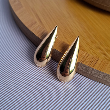 Brinco Gota Folheado a Ouro 18K - OURO
