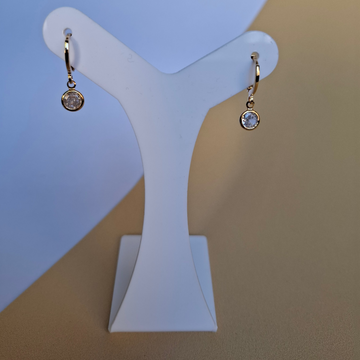 Brinco Argola Click Ponto de Luz Círcular Folheado a Ouro 18K - OURO