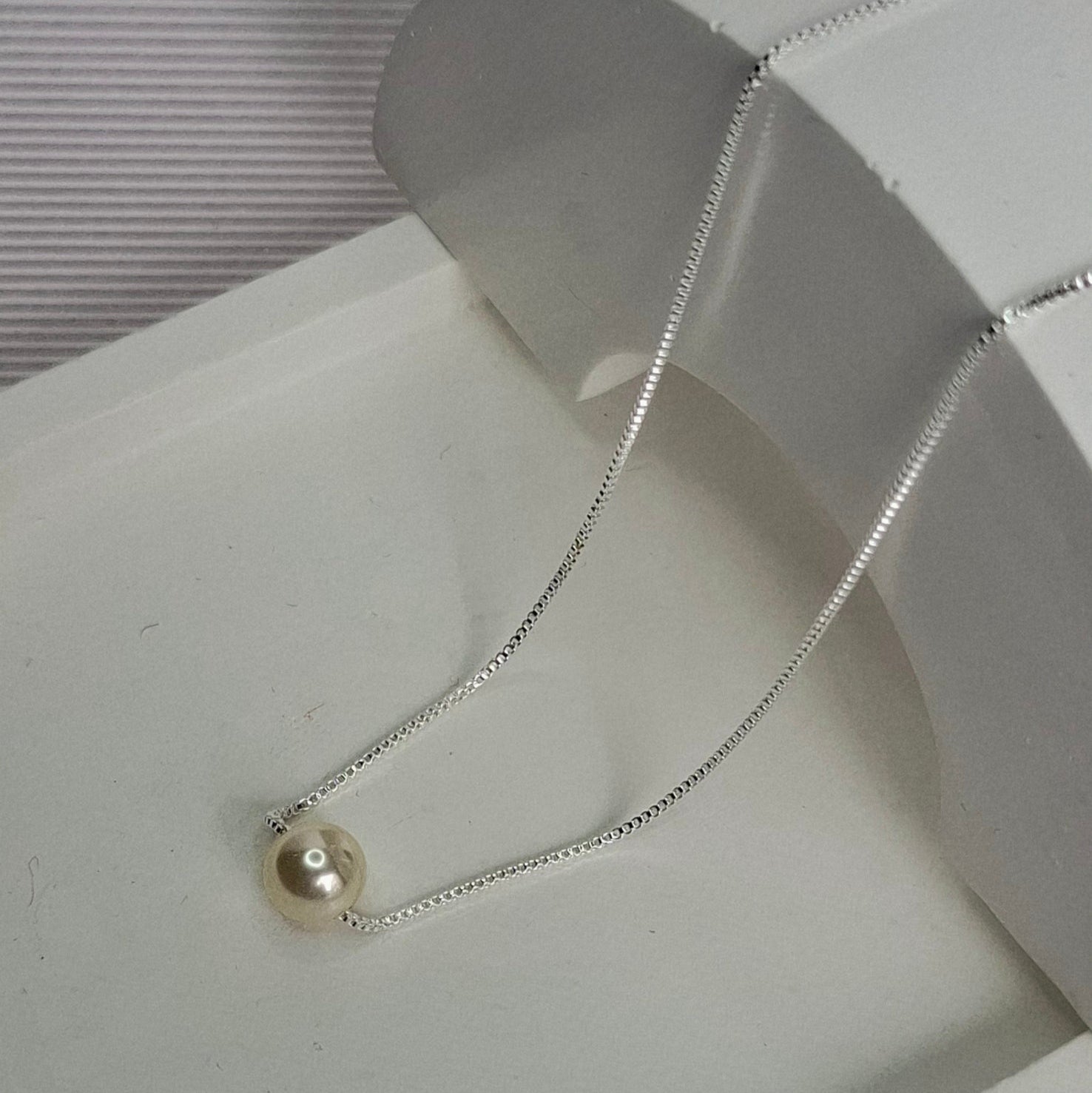 Colar Corrente Pérola 45cm + 5cm Extensor Folheado a Prata – PRATA