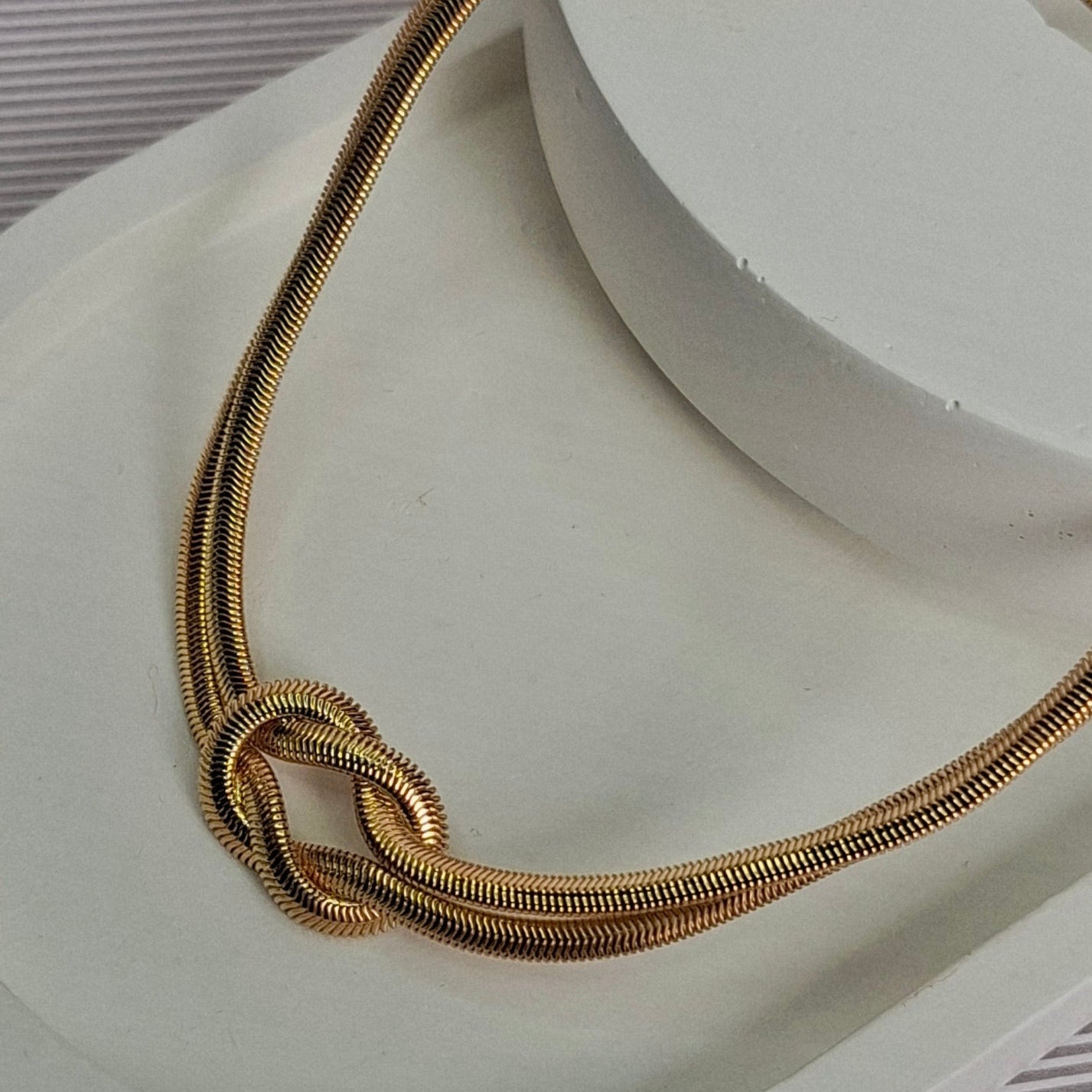 Colar Veneziana Nó 3mm 35cm + 5cm Extensor Folheado a Ouro 18K - OURO