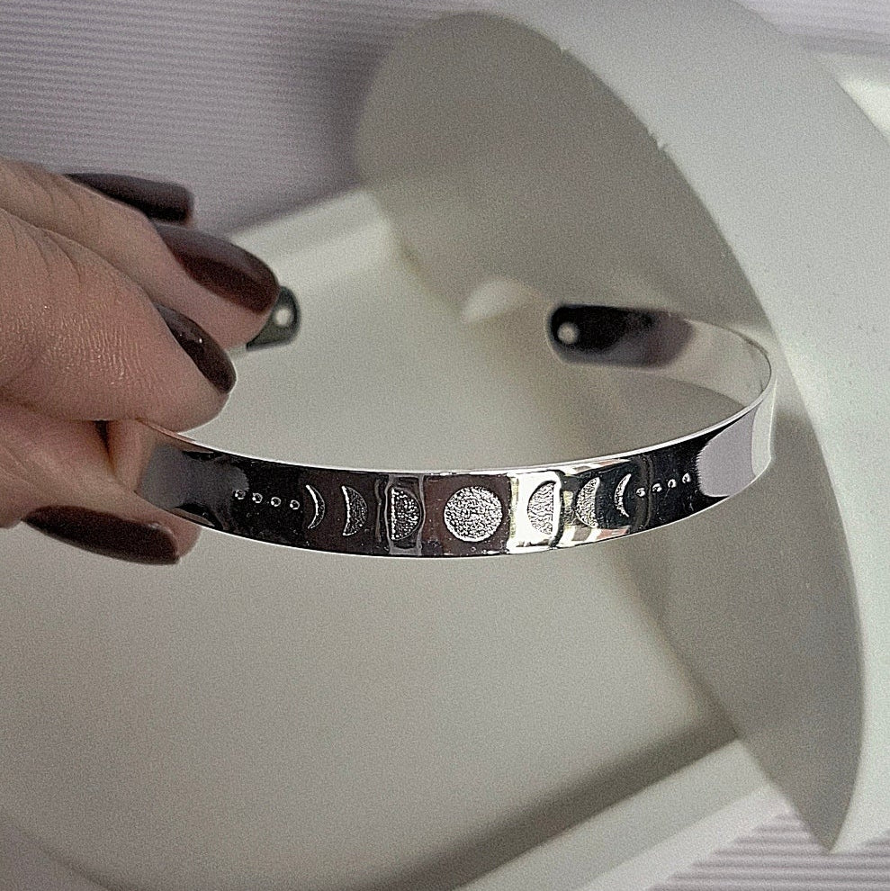 Pulseira Bracelete Fases da Lua Folheado a Prata – PRATA