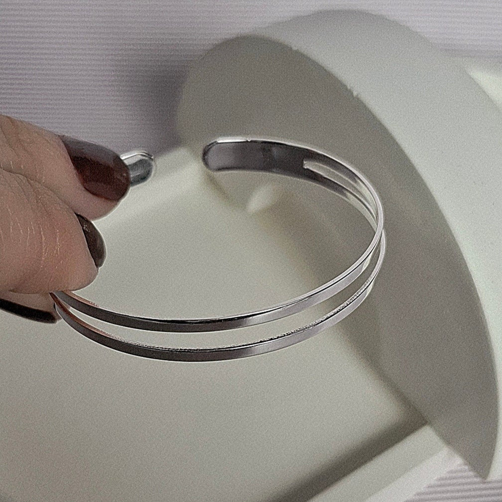 Pulseira Bracelete 2 fios Folheado a Prata – PRATA