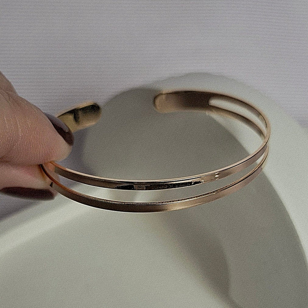 Pulseira Bracelete 2 fios Folheado a Ouro 18K – OURO