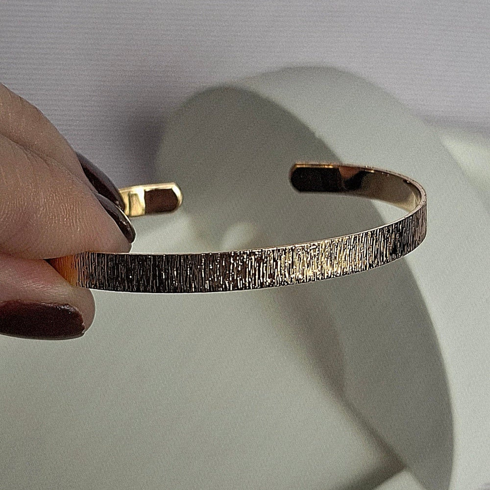 Pulseira Bracelete Fosco Folheado a Ouro 18K – OURO