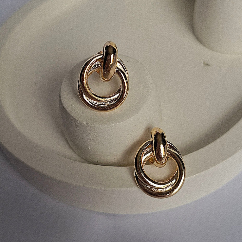 Brinco 2 Elos 13mm Folheado a Ouro 18K - OURO