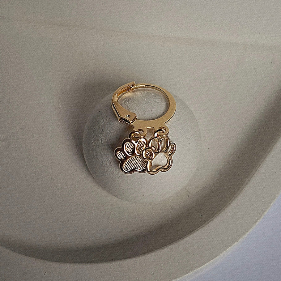 Brinco Argola Click Patinhas Folheado a Ouro 18K - OURO