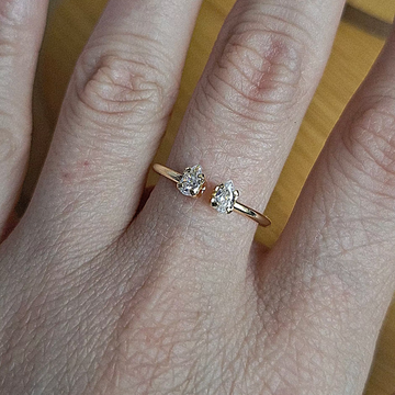 Anel Regulável Zircônias Cristal Gota 5MM Folheado a Ouro - OURO