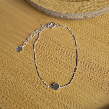 Pulseira Veneziana Círculo Folheado a Prata - PRATA