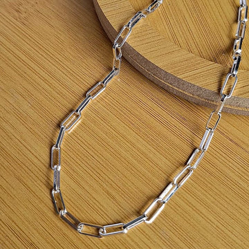 Colar Cartier 10MM 40CM + 5CM extensor Folheado a Prata - PRATA