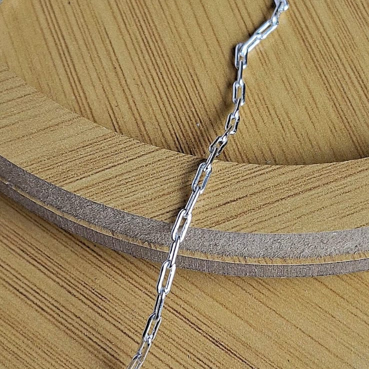 Colar Cartier Mini 4MM 35M + 5CM extensor Folheado a Prata - PRATA