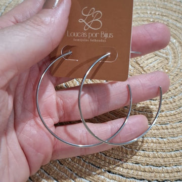 Brinco Argola Lisa 45MM Banho DIAMANTE