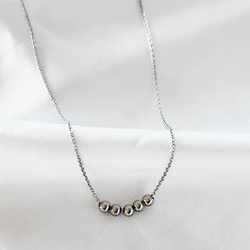 Choker Cadeado 5 Bolas 5MM 35CM + 5CM Extensor - AÇO INOX