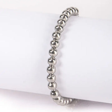 Pulseira Bolas Lisas 5MM - AÇO INOX