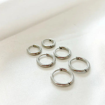 Trio de Argolas Articuladas Redondas 8/10/12MM - AÇO INOX